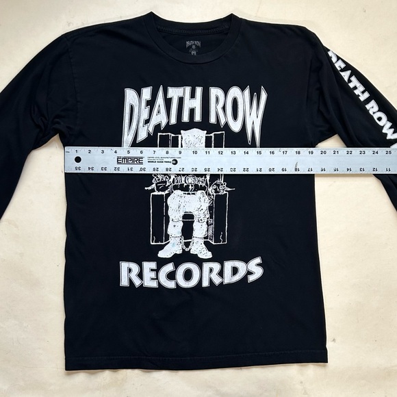 Death Row Records logo print long sleeve T-shirt, used good condition - Picture 5 of 8